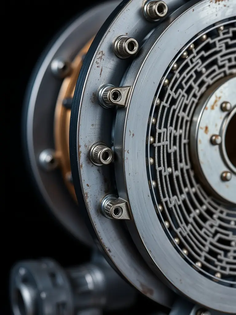 A close-up of a Rahavard Saei plate heat exchanger showcasing its design.